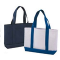 Two Tone Shopping Tote with Front Pocket